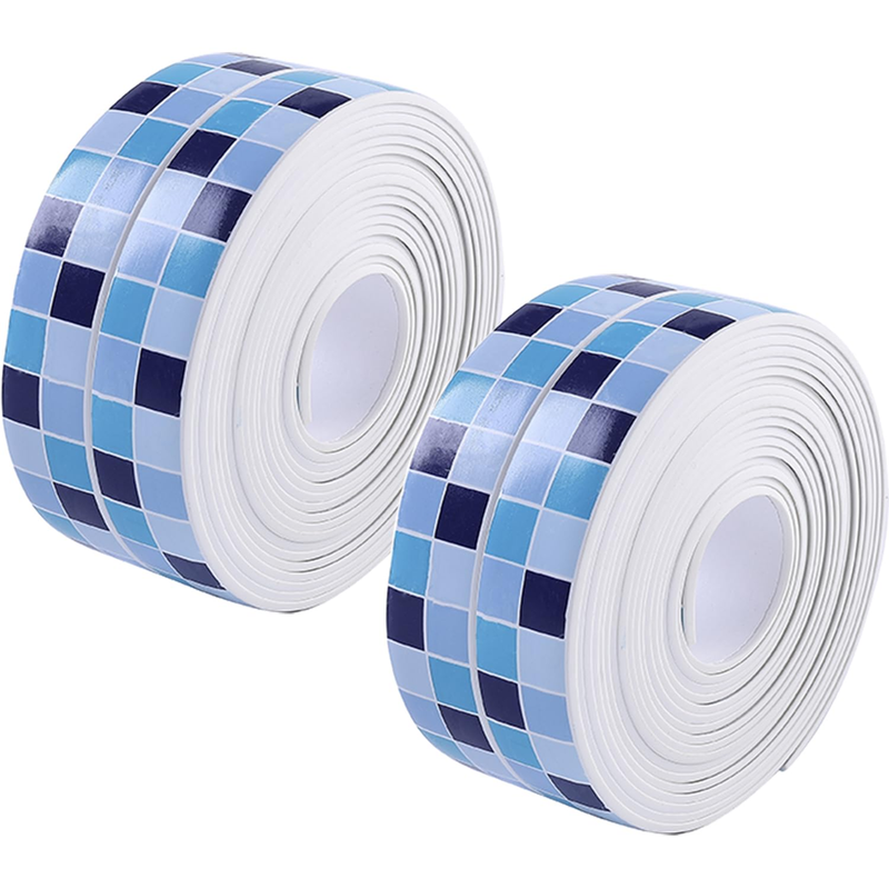 2 Rolls Caulk Tape for Bath and Kitchen, Self Adhesive Caulking Strip for Toilet