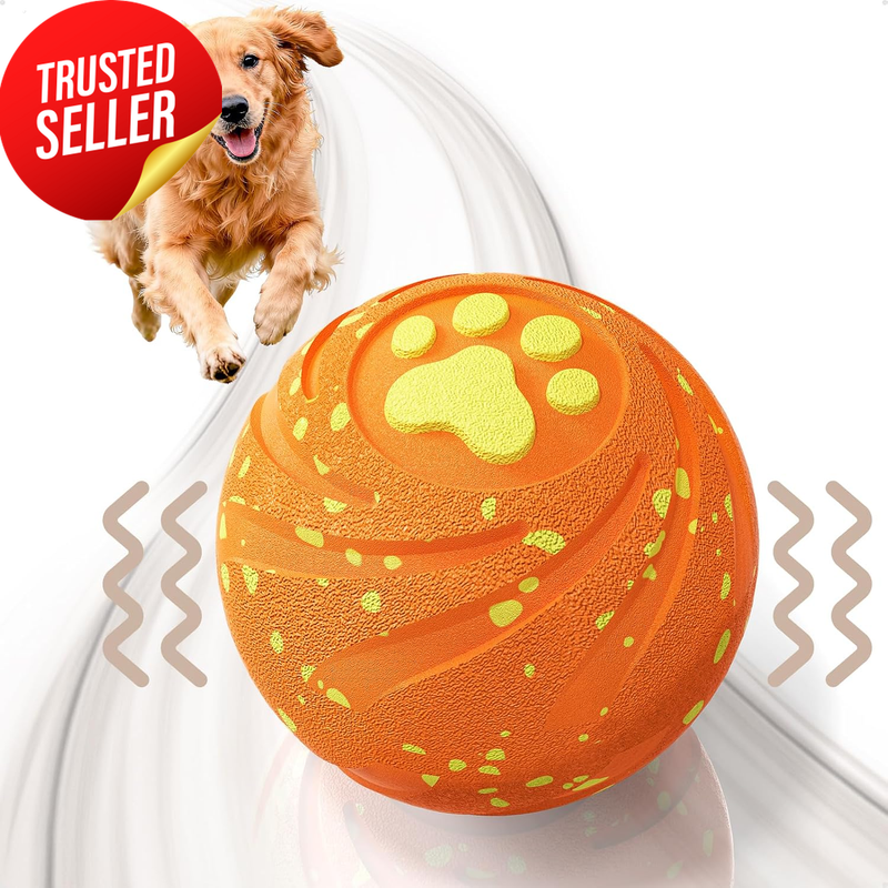 Interactive Dog Ball Automatic Bouncing Waterproof Orange