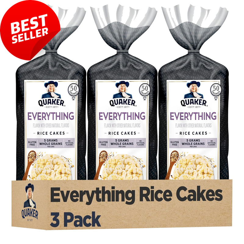 Large Rice Cakes, Everything Flavor, Gluten Free, Pack of 3
