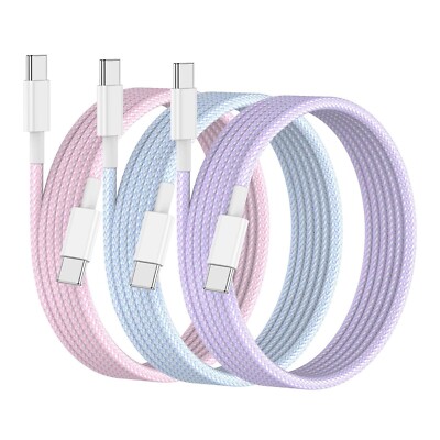 3 Pack Original USB-C Fast Charger Type-C Cable for iPhone 16 / 15 Pro Max Plus