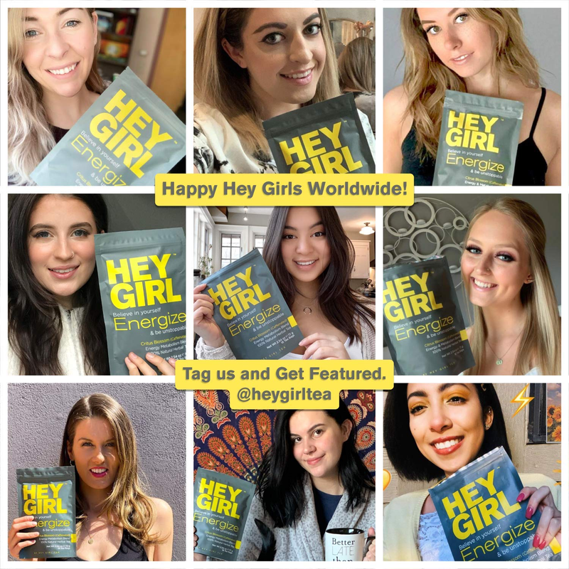 Hey Girl Energize Tea - Herbal Energy Tea Blend with Yerba Mate Ginger