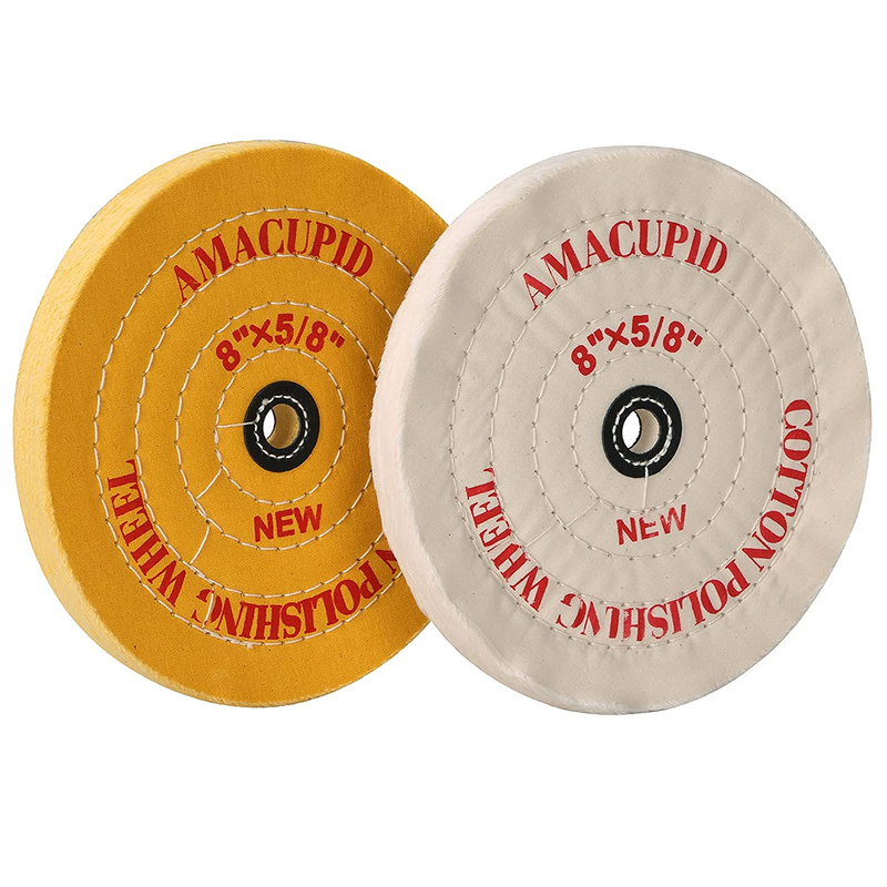 Amacupid Cotton Buffing Wheel 8 Inch, for Bench Grinder/Bench Buffer. Polishing