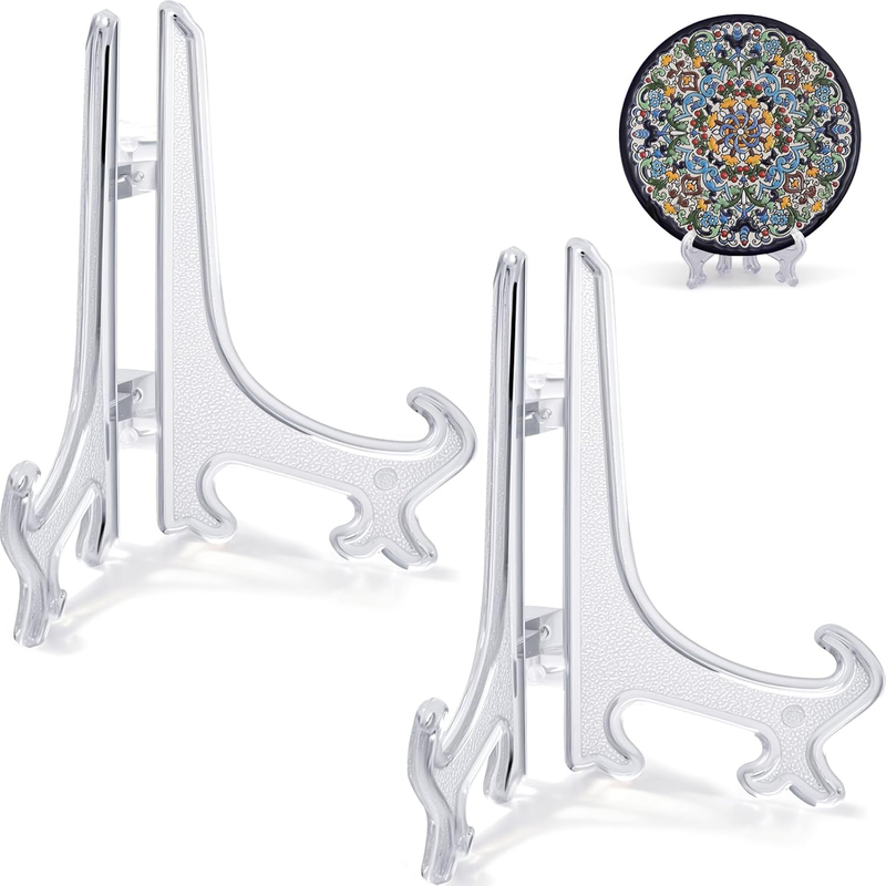 2Pcs Small Clear Acrylic Plate Stands for Display 3Inch Holders | Acrylic Easel