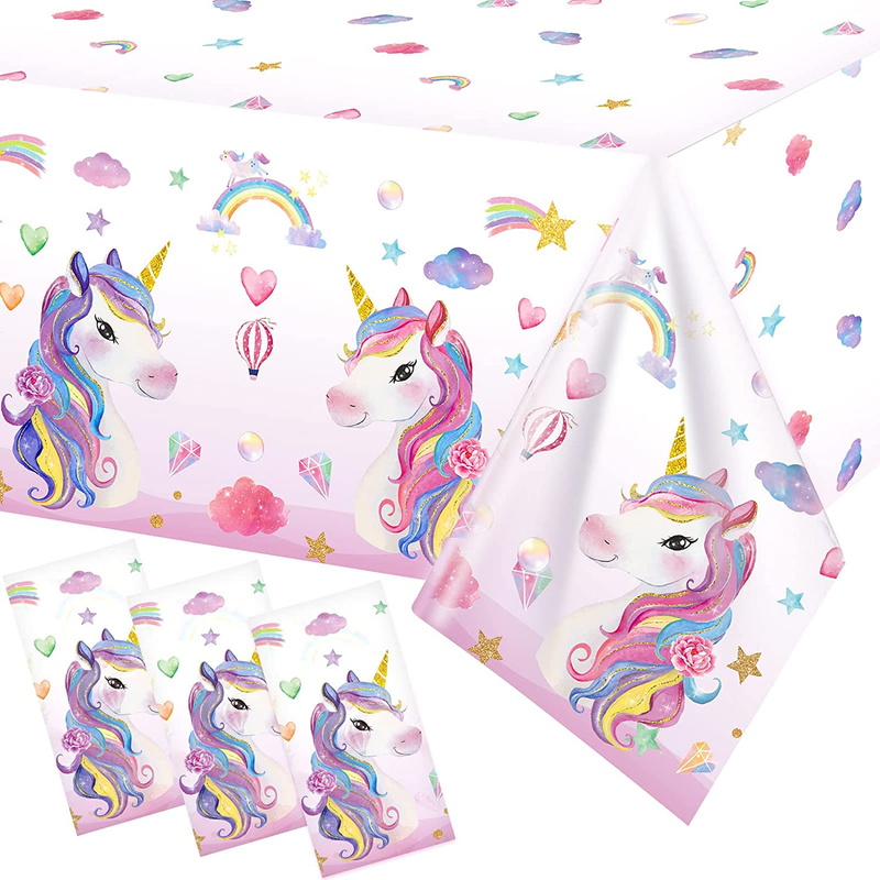 S Disposable Unicorn Table Covers Larger Plast
