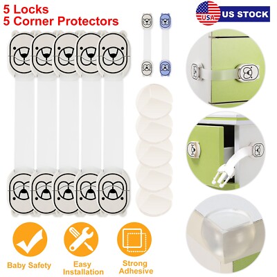 5x Baby Child Cupboard Cabinet Safety Locks Pet Proofing Door Drawer Fridge Kid