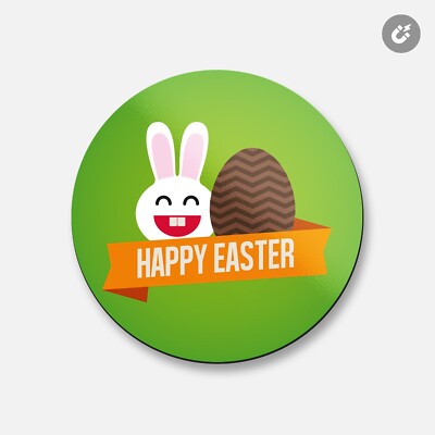 Happy Easter Funny Bunny | 4'' X 4'' Round Decorative Magnet