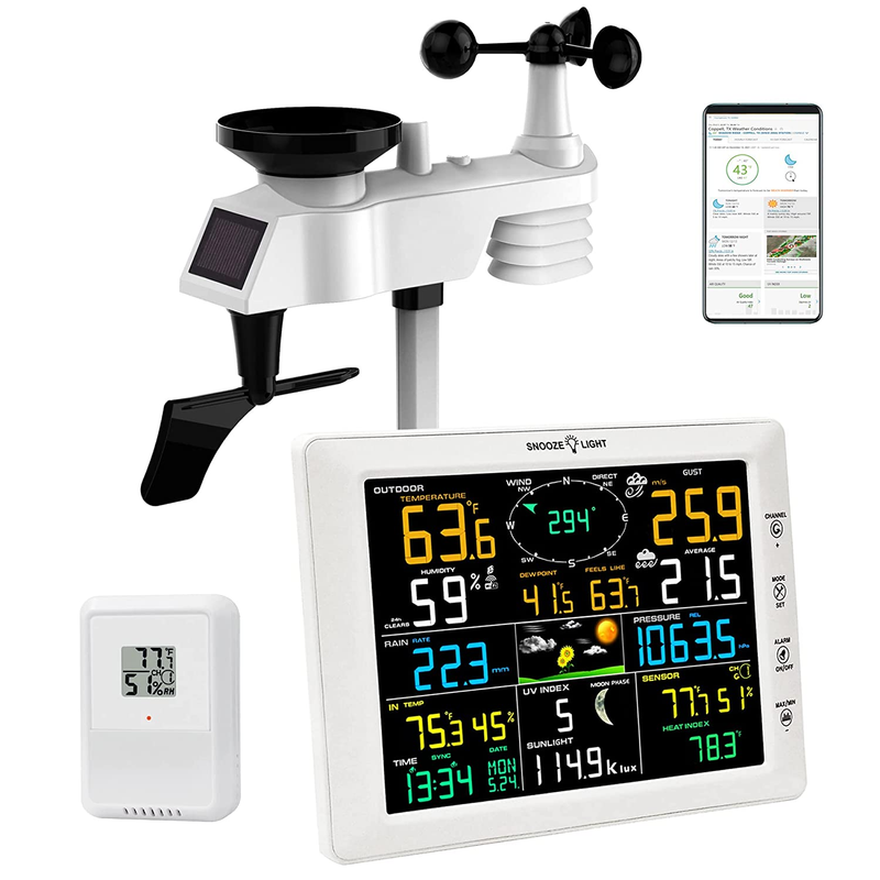 Wireless Wifi Weather Station, 10 Inch Indoor Weather Monito