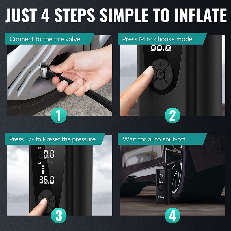 Tire Inflator Portable Air Compressor-Upgrade 20000 Mah Electric Air Pump for Ca