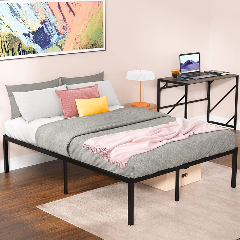 18 Inch Queen Bed Frame with Storage Space No Box Spring Needed Metal Platform
