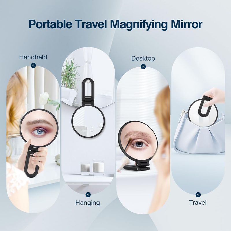 Magnifying Mirror, Hand Mirror with 30X Magnification, Small Magnifying Mirror f