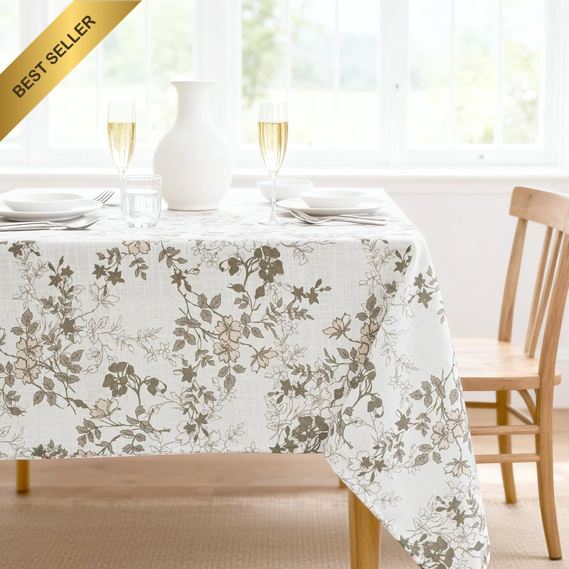 Tablecloth Linen Thick Floral Printed Tablecloths Waterproof Table Cloth for Din