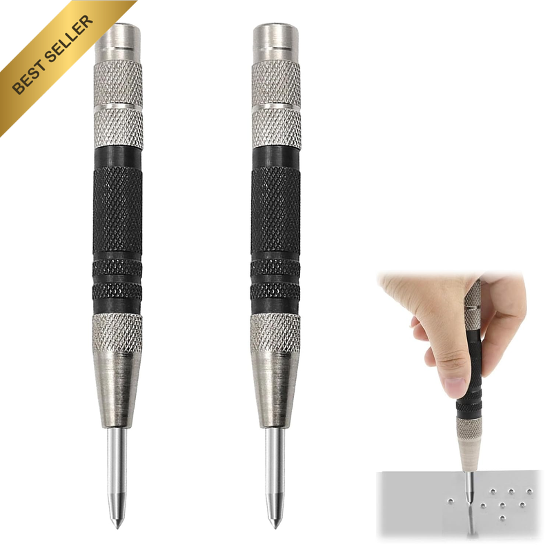 Automatic Spring Center Punch, 155Mm Steel Punch Tool with Adjustable Tension, P