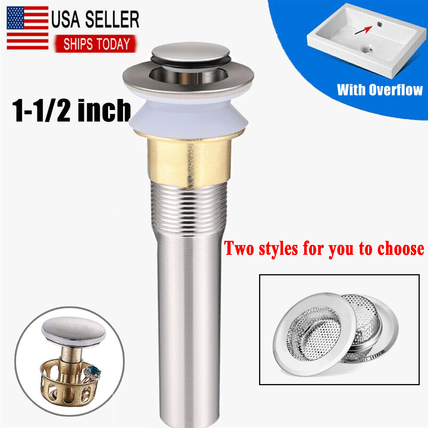 Vessel Basin Stopper With No Overflow