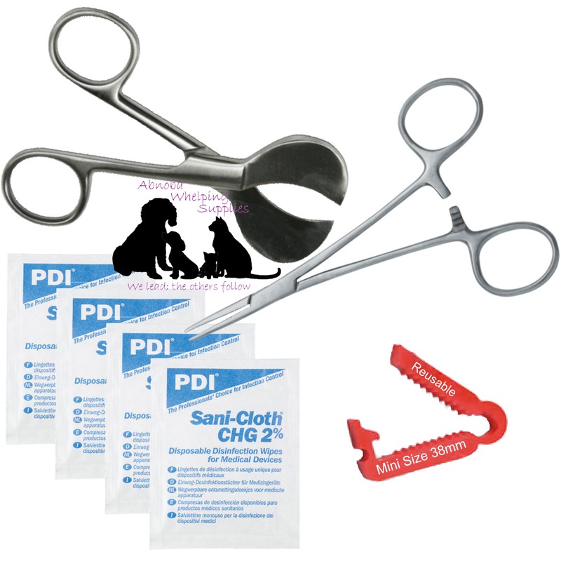 Abnoba's Mini Basic Puppy Whelping Kit Sterile Forceps Cord Scissors