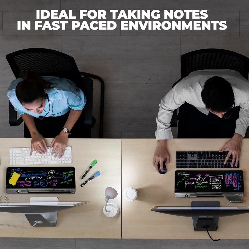 Desktop Blackboard Glass Dry Erase White Board Desk Computer Buddy Home Off USA