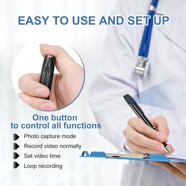 32GB Hidden Camera Pen Spy Hidden Camera with 1080P Full HD Video Mini Nanny Cam - Image 6