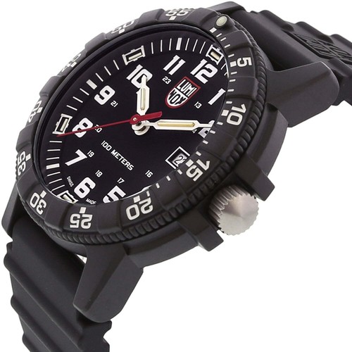 Pre-owned Luminox Xs.0321.l Men's Leatherback Sea Turtle Giant Series 44mm Watch, Black
