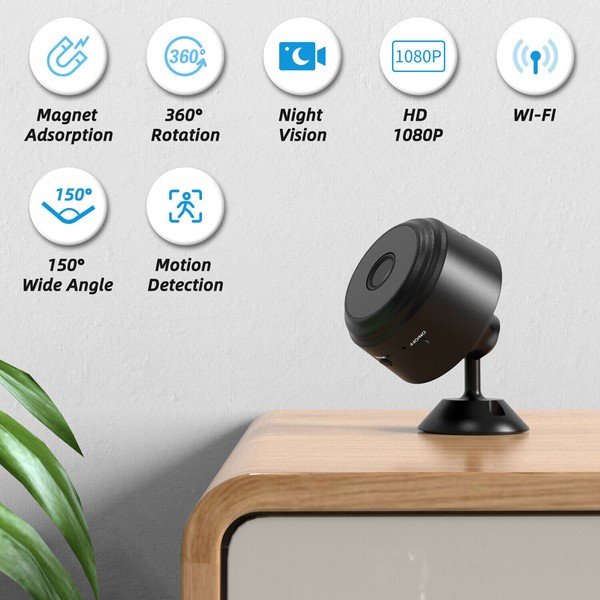 Mini Security Spy Hidden Cam with Audio Live Feed Wireless 1080P WiFi IP Camera - Image 18