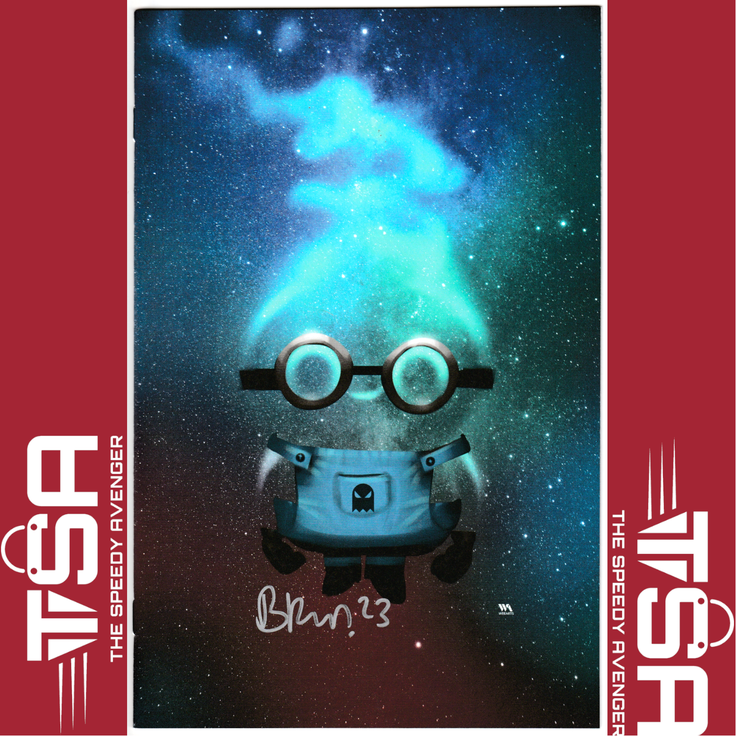 EIGHT BILLION GENIES #8 Huy Dinh Blue Minion Space Variant SIGNED BY RYAN BROWNE
