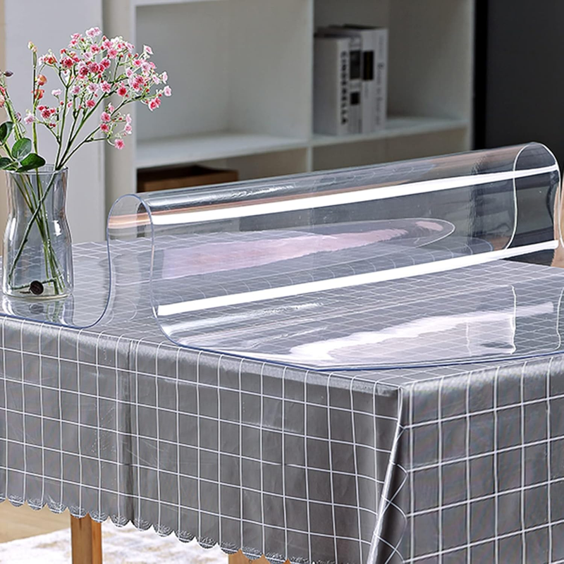 Plastic Table Cover 36 x 60 Inch, 2 mm Thick Clear Table Protector, Rectangle Cl