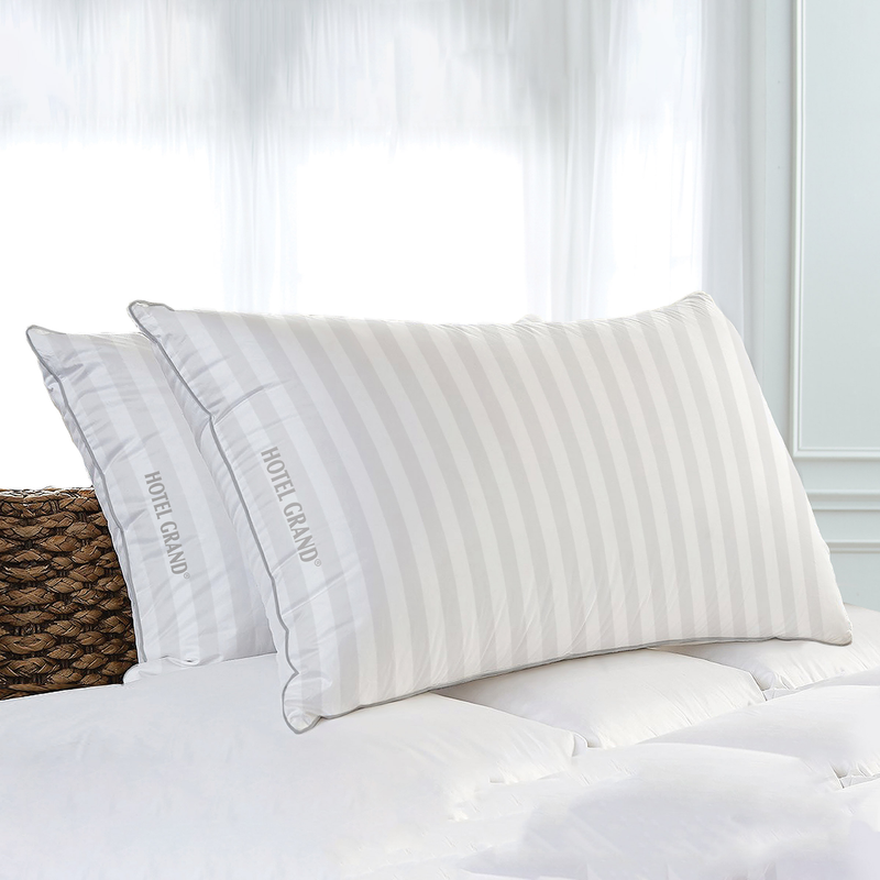 2-Pack Feather & down Pillow, 500 Thread Count Cotton Cover,