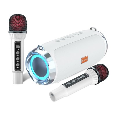 Karaoke Machine for Adult Kids Portable Bluetooth Speaker with 2 Wireless Mic...