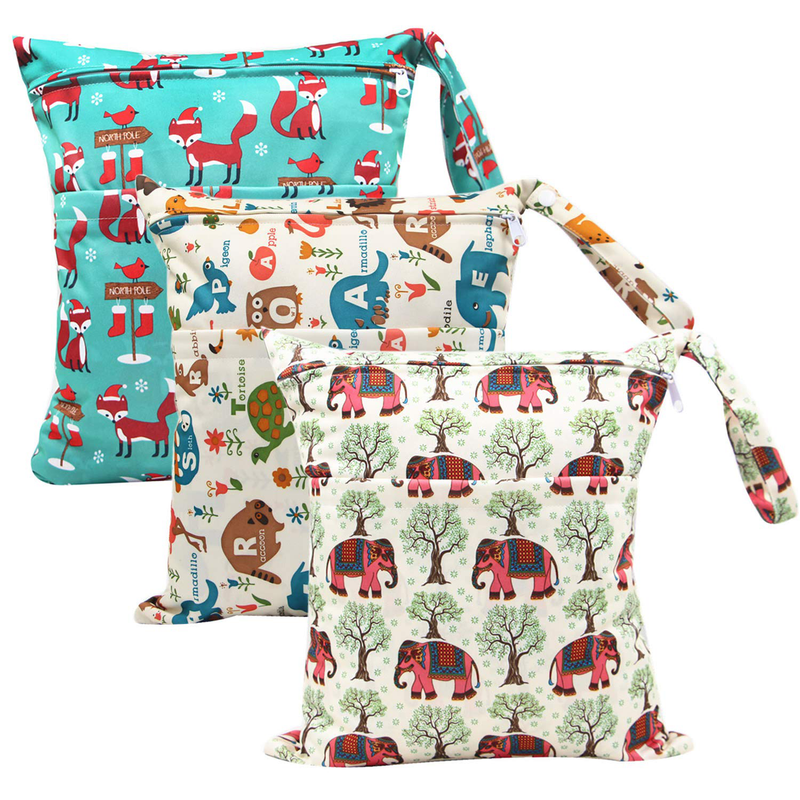 ViVidLife Windeltasche, 3 Stück Nasstaschen Wetbag Organiser Beutel Nasstaschen