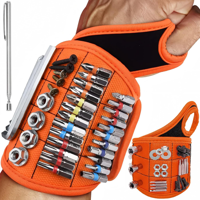 Magnetic Wristband for Holding Screws with Mini Telescopic Magnet - Ergonomic Su