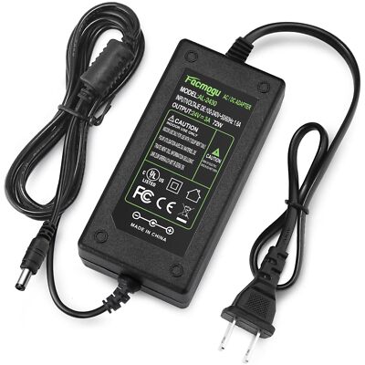 DC 24V 3A 72W Power Adapter, 110-240V 50/60Hz AC to DC 24 Volt 3Amp Power Sup...