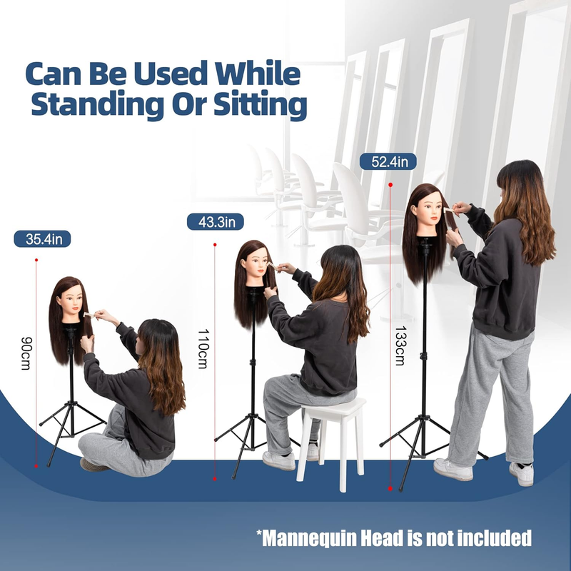 Tall Wig Tripod Stand,Metal Mannequin Head Stand Adjustable for Mannequin Head,T
