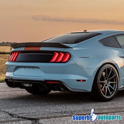 Fits 2015-2022 Mustang Glossy Black ABS Plastic Rear Trunk Decklid Panel Trim