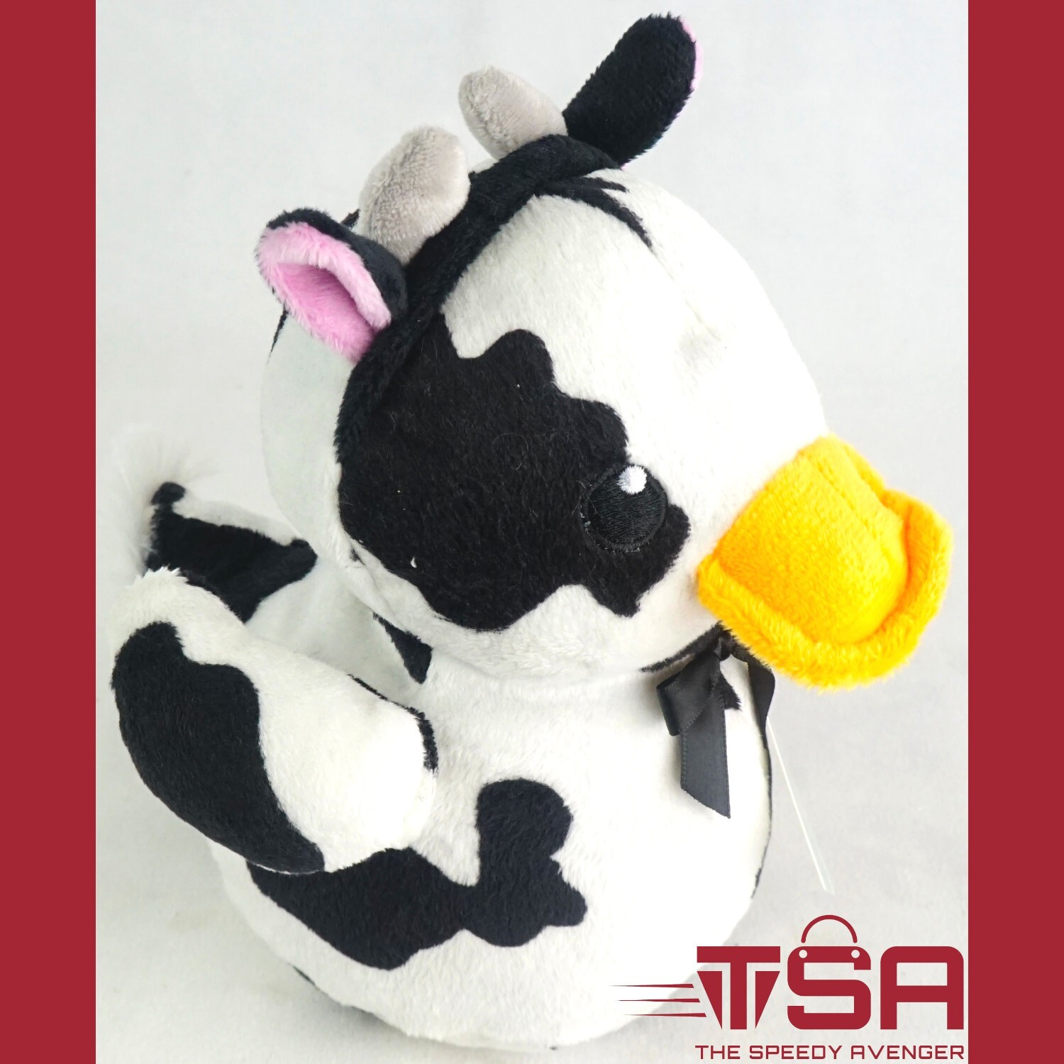 Way To Celebrate 7in Black & White Cow Duck Stuffed Plush Easter Plushie