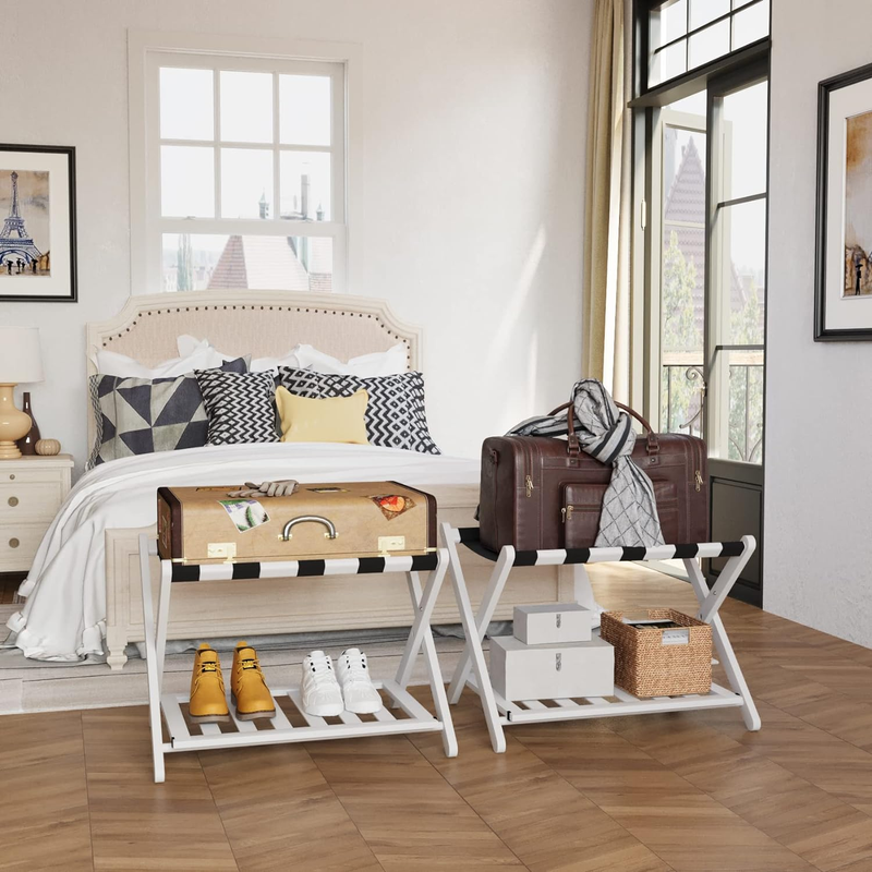 Rack, Folding Suitcase Stand With Storage Sh