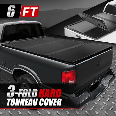 Для 94-03 Chevy S10 GMC Sonoma Hombre 6-футовая кровать с жестким трехстворчатым чехлом Tonneau