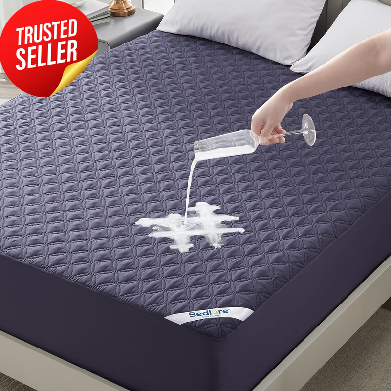Queen Waterproof Mattress Protector Navy Blue Cover