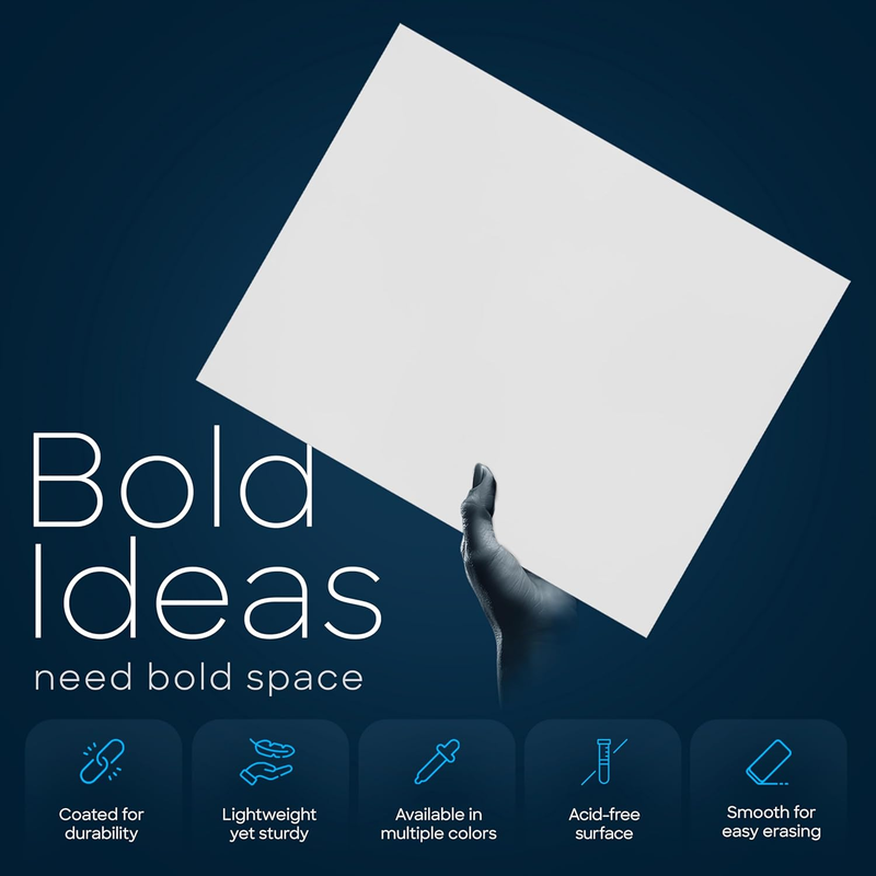 Bristol Board, Smooth 12-Point Coated Paper Craft Board, Versatile Poster Board,