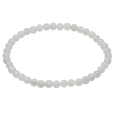 Armband Armschmuck aus Edelstein Mondstein hellgrau Ø 4mm endlos dehnbar 18,5cm