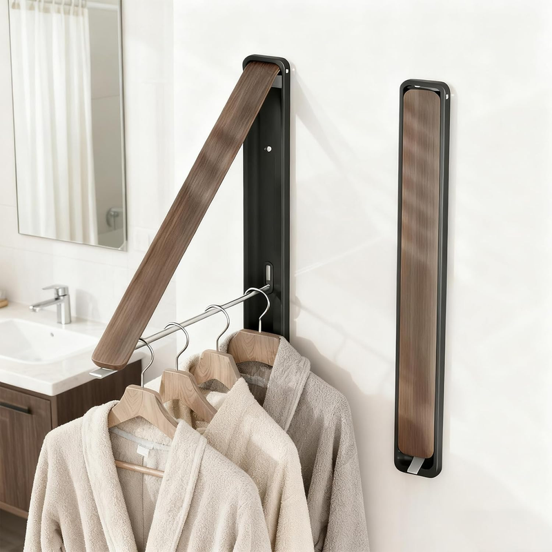 Clothes Drying Rack Wall Mounted for Laundry, Retractable & Foldable Clothes Han