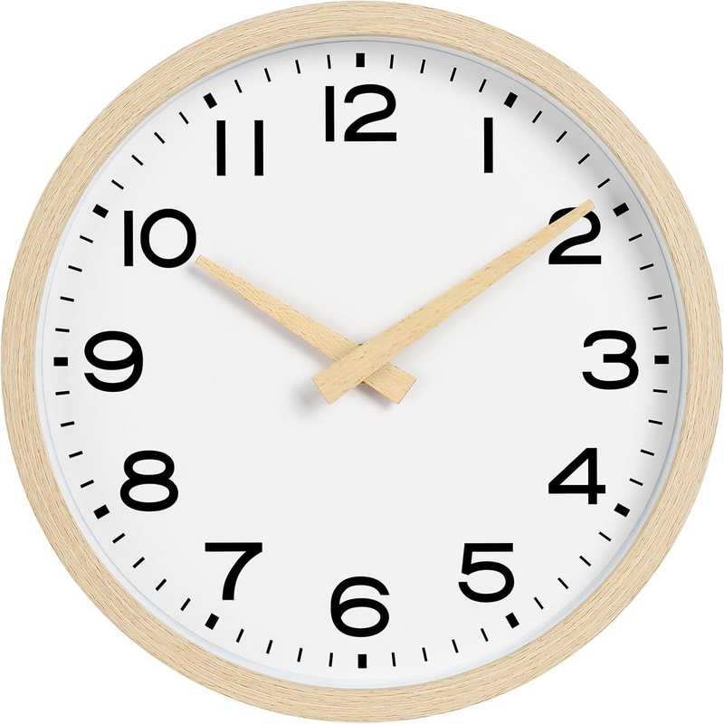 Wall Clock,Boho Kitchen 10 Inch Wall Clocks Battery Operated N...