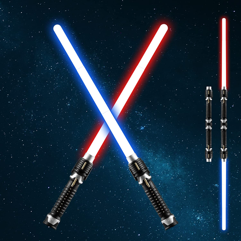 Retractable Light Sabers for Kids - 2-In-1 Pop-Up LED Lightsaber Toys for Boys G