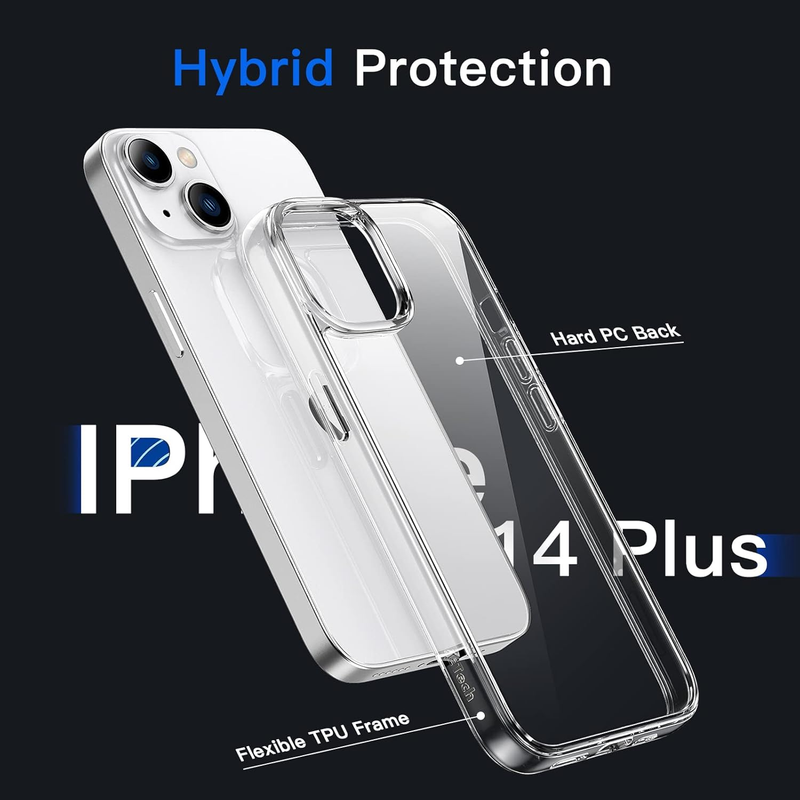 Case for iPhone 14 Plus 6.7-Inch, Non-Yellowing Shockproof Phone Bumper Cover, A