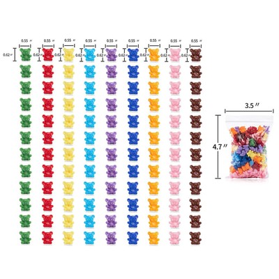 Sansheng 200 Mini Baby Bear Counters, Plastic Bears, for Small Counting.