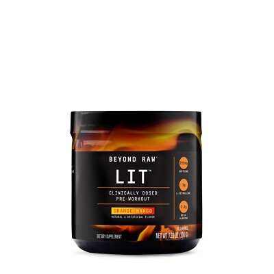 Beyond Raw LIT Pre-Workout -15 Servings 7.20oz - Orange Mango Flavor