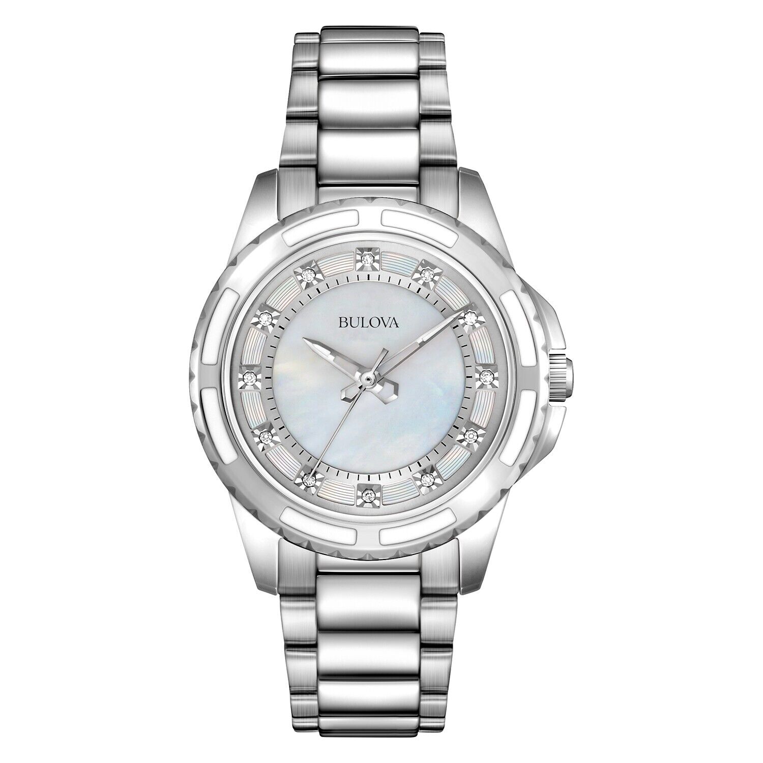 Женские часы Bulova Diamond Accent Quartz Silver 32MM 96P144