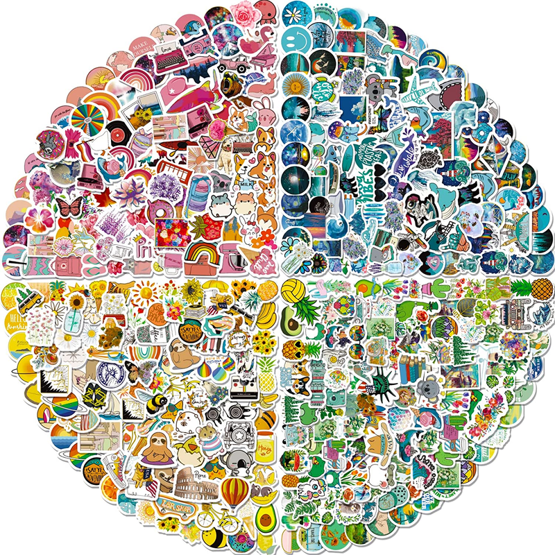 Stickers Pack, 400 PCS Cute Vinyl Stickers for Water Bottles, Art Laptap Sticker