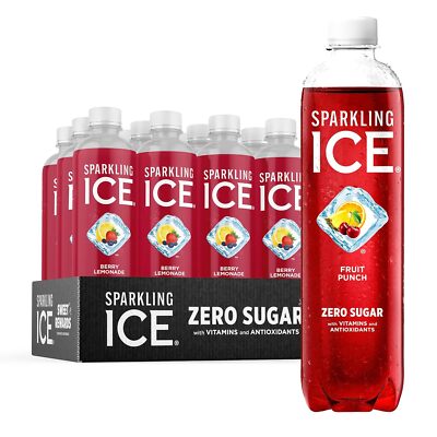 Sparkling Ice, Fruit Punch Water, Zero Sugar Flavored with... 