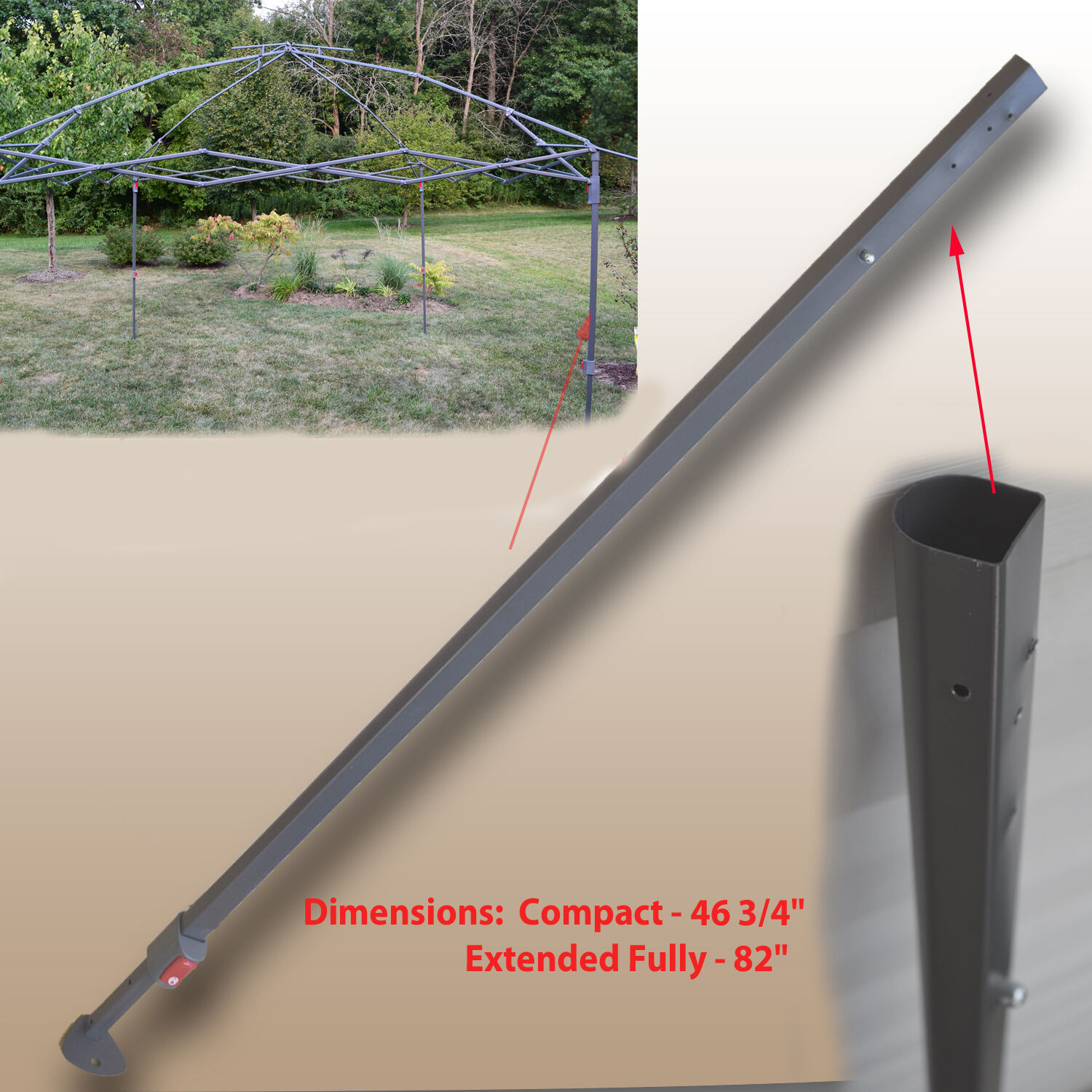 for Coleman 13 x 13 New Style Canopy EXTENDED ADJUSTABLE LEG Gazebo Parts