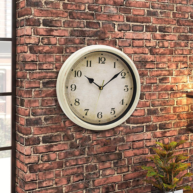 Wall Clocks Battery Operated 11 Inch Vintage Clocks for Living Room Decor Silent