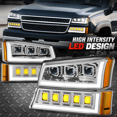 [Последовательный сигнал включения DRL] Для светодиодных проекторных фар Silverado 03-06