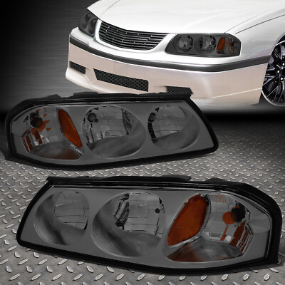 ДЛЯ 00-05 CHEVY IMPALA ДЫМЧАТЫЙ КОРПУС, ЯНТАРНЫЕ УГЛОВЫЕ ФАРЫ, СМЕННЫЕ ЛАМПЫ